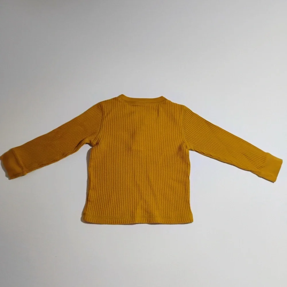 Gymboree Mustard Waffle Knit Henley 2T Toddler Long Sleeve Top